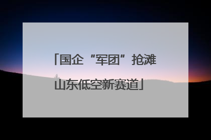 国企“军团”抢滩山东低空新赛道