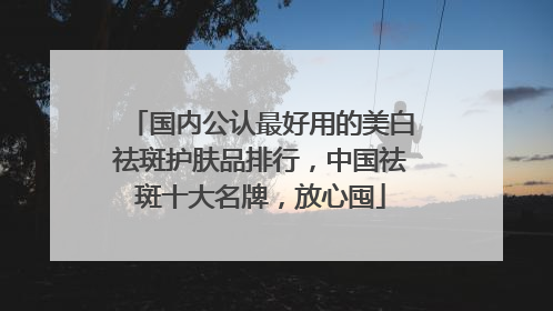 国内公认最好用的美白祛斑护肤品排行，中国祛斑十大名牌，放心囤