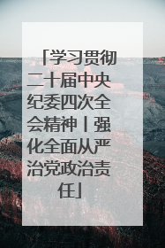 学习贯彻二十届中央纪委四次全会精神丨强化全面从严治党政治责任