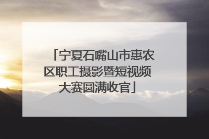 宁夏石嘴山市惠农区职工摄影暨短视频大赛圆满收官
