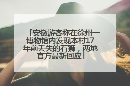 安徽游客称在徐州一博物馆内发现本村17年前丢失的石狮，两地官方最新回应