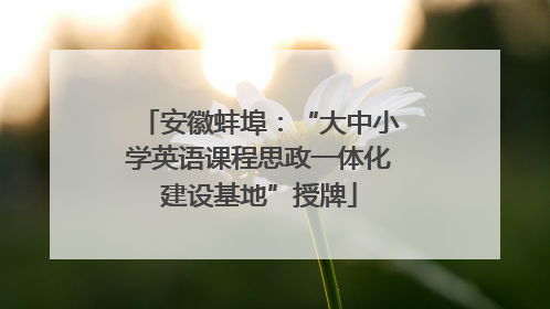 安徽蚌埠：“大中小学英语课程思政一体化建设基地”授牌