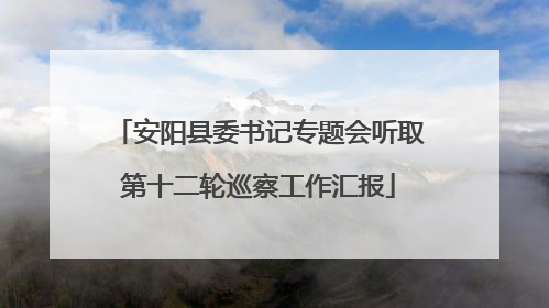 安阳县委书记专题会听取第十二轮巡察工作汇报