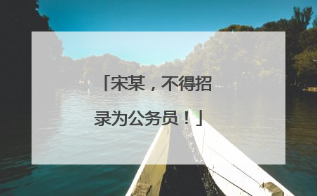 宋某，不得招录为公务员！