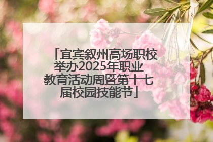 宜宾叙州高场职校举办2025年职业教育活动周暨第十七届校园技能节