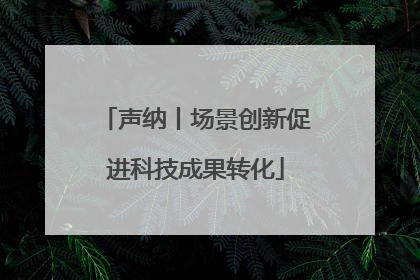 声纳丨场景创新促进科技成果转化