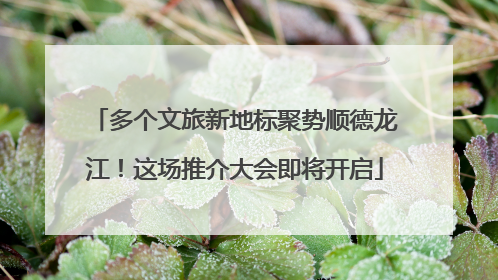 多个文旅新地标聚势顺德龙江！这场推介大会即将开启