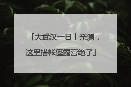 大武汉一日丨亲测，这里搭帐篷露营绝了