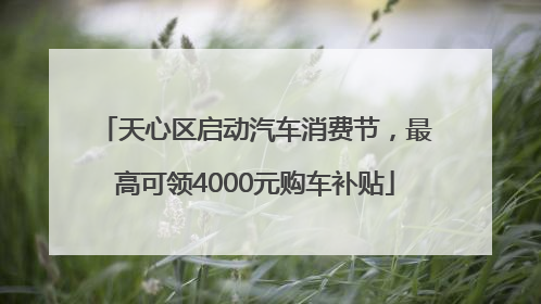 天心区启动汽车消费节，最高可领4000元购车补贴