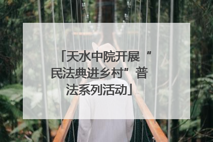 天水中院开展“民法典进乡村”普法系列活动