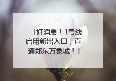 好消息！1号线启用新出入口，直通郑东万象城！