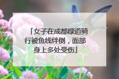 女子在成都绿道骑行被鱼线绊倒，面部身上多处受伤