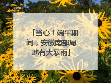 当心！端午期间，安徽南部局地有大暴雨