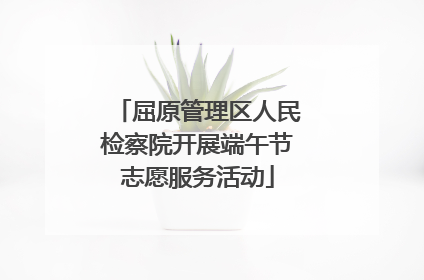 屈原管理区人民检察院开展端午节志愿服务活动