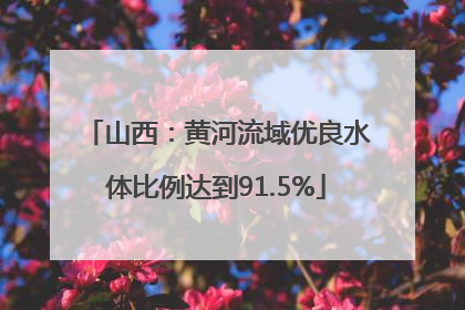 山西：黄河流域优良水体比例达到91.5%