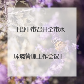 巴中市召开全市水环境管理工作会议