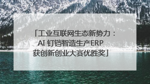工业互联网生态新势力：AI 钉铛智造生产ERP获创新创业大赛优胜奖