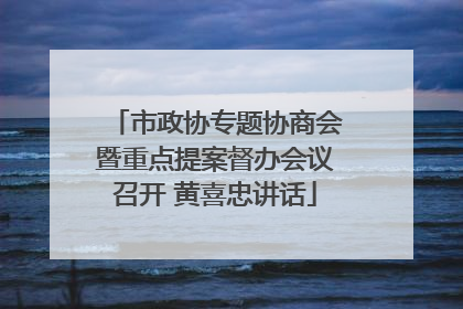 市政协专题协商会暨重点提案督办会议召开 黄喜忠讲话