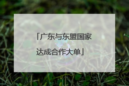 广东与东盟国家达成合作大单