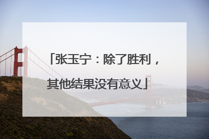 张玉宁：除了胜利，其他结果没有意义