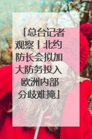 总台记者观察丨北约防长会拟加大防务投入 欧洲内部分歧难掩