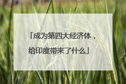 成为第四大经济体，给印度带来了什么