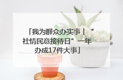 我为群众办实事丨“社情民意接待日”一年办成17件大事