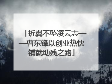折翼不坠凌云志——曹东锋以创业热忱铺就助残之路