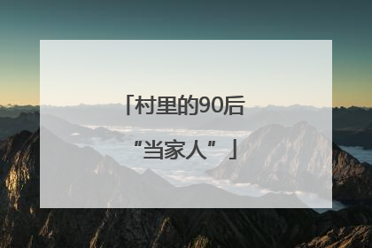 村里的90后“当家人”