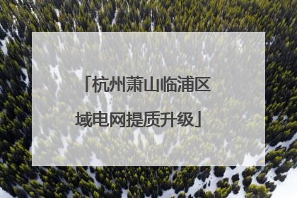 杭州萧山临浦区域电网提质升级