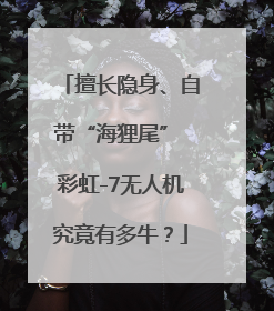 擅长隐身、自带“海狸尾” 彩虹-7无人机究竟有多牛？