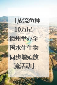 放流鱼种10万尾 德州举办全国水生生物同步增殖放流活动