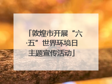 敦煌市开展“六·五”世界环境日主题宣传活动
