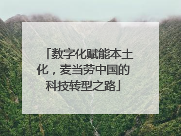 数字化赋能本土化，麦当劳中国的科技转型之路