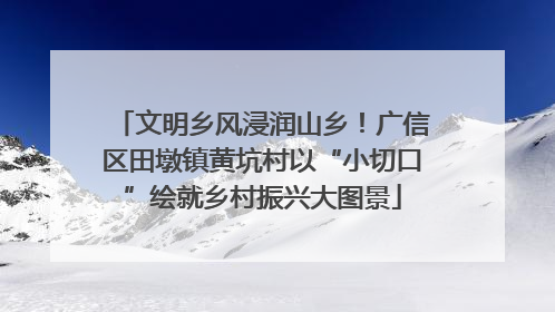 文明乡风浸润山乡！广信区田墩镇黄坑村以“小切口”绘就乡村振兴大图景