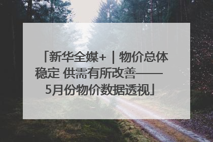 新华全媒+｜物价总体稳定 供需有所改善——5月份物价数据透视