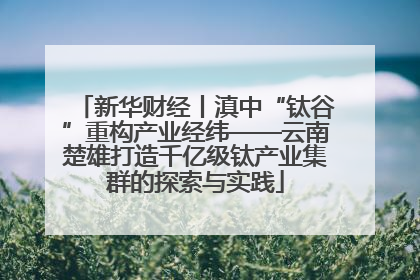 新华财经丨滇中“钛谷”重构产业经纬——云南楚雄打造千亿级钛产业集群的探索与实践