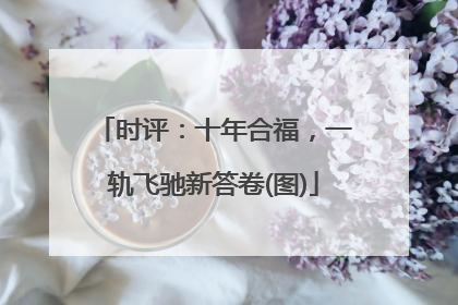 时评：十年合福，一轨飞驰新答卷(图)