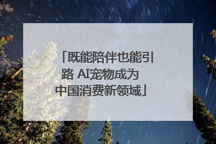 既能陪伴也能引路 AI宠物成为中国消费新领域