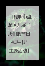 昆明市盘龙区开展“我们的节日·端午节”主题活动