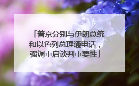 普京分别与伊朗总统和以色列总理通电话，强调重启谈判重要性