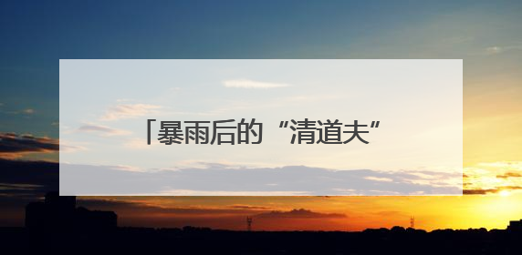 暴雨后的“清道夫”，激流勇进保家园