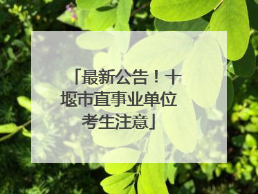 最新公告！十堰市直事业单位考生注意