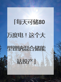 每天可储80万度电！这个大型锂钠混合储能站投产