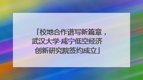 校地合作谱写新篇章，武汉大学·咸宁低空经济创新研究院签约成立