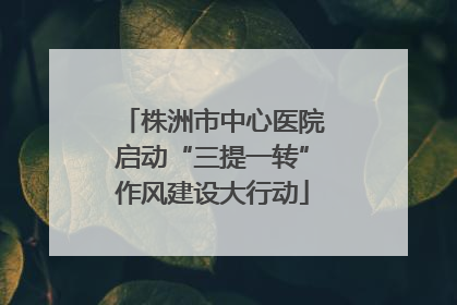株洲市中心医院启动“三提一转”作风建设大行动