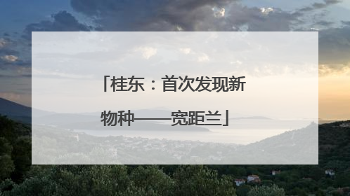 桂东：首次发现新物种——宽距兰