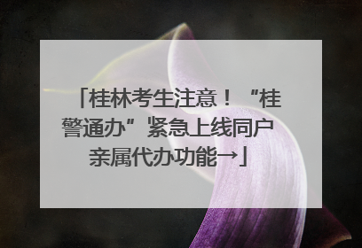 桂林考生注意！“桂警通办”紧急上线同户亲属代办功能→