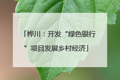 桦川：开发“绿色银行”项目发展乡村经济
