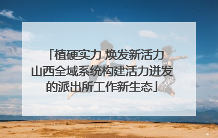植硬实力 焕发新活力 山西全域系统构建活力迸发的派出所工作新生态